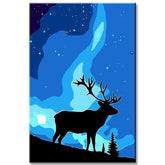 Painting by Numbers Reindeer in The Northern Lights